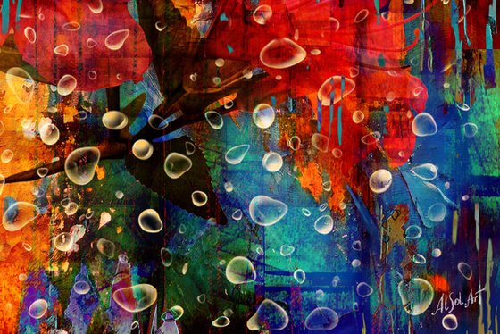 Three Flowers in the Rain