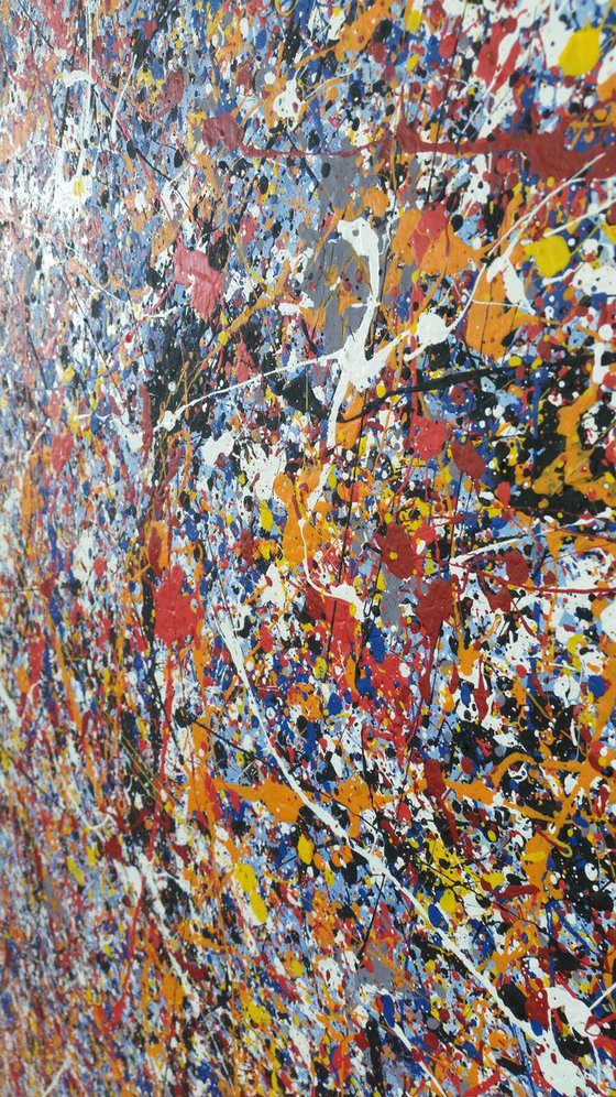 ABSTRACT JACKSON POLLOCK style ACRYLIC  on CANVAS by M. Y.