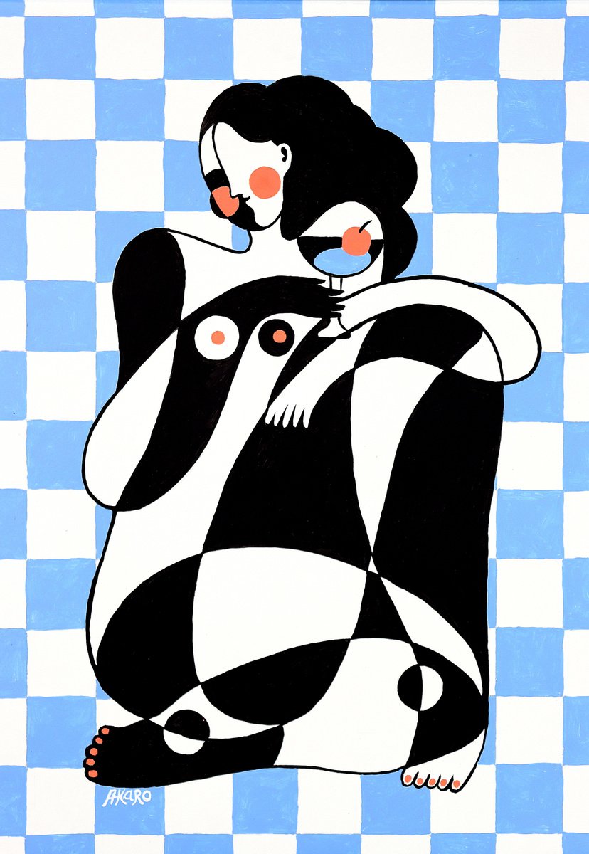 Blue checkered by Aynika Karo