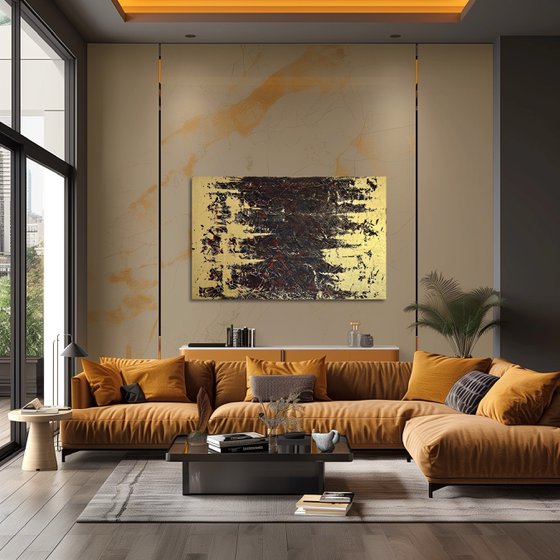 Greengold on grey 110x70x2 cm