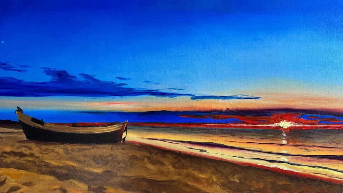 Expressive Oil Painting , August By Valeriia Radziievska, 28 X 16, Artwork For Sale On Artfinder