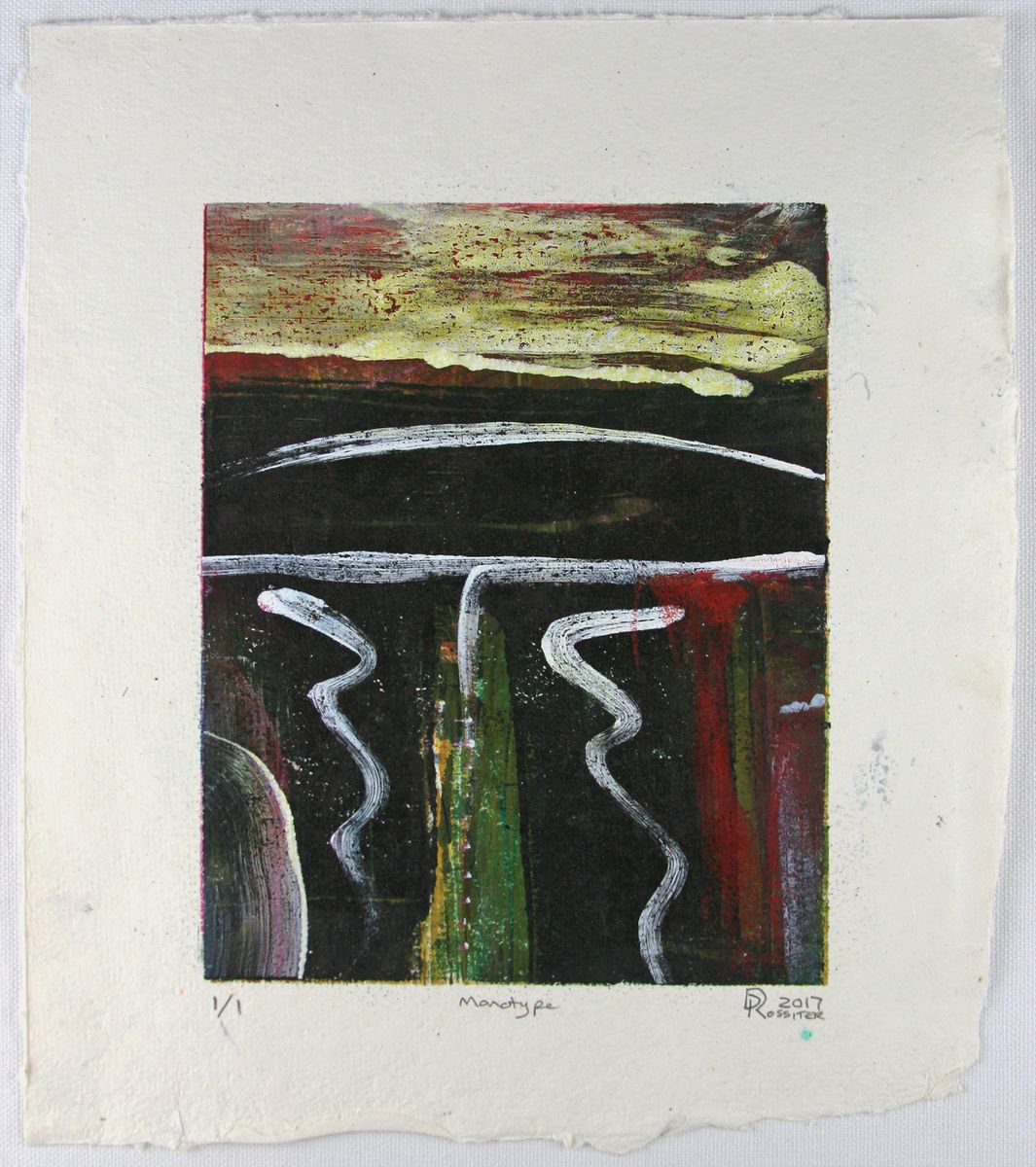 Loch Path - Monoprint 1/1 - Unframed by Dawn Rossiter