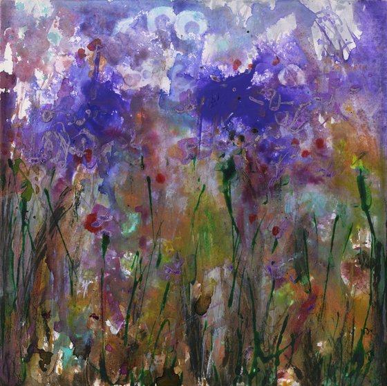 Purple Lushishness - Flower Painting  by Kathy Morton Stanion