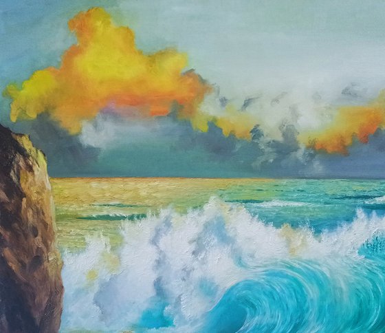 Seascape at sunset