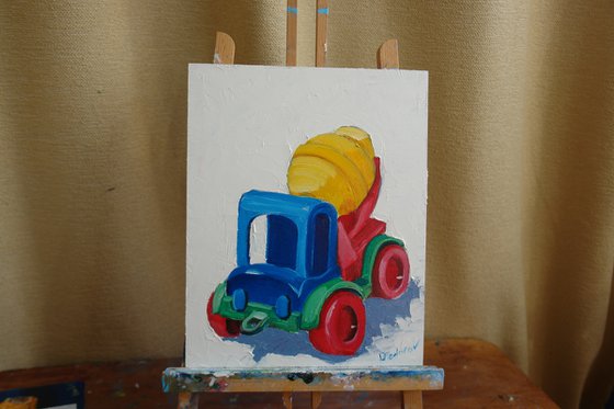 Toy Concrete mixer truck Still life