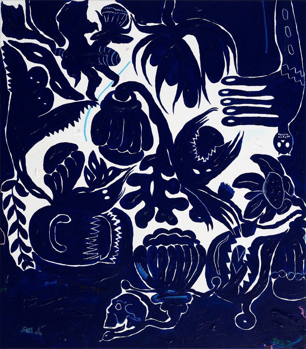 In A Blue Garden, Dreaming By Heidi P, 28 X 31, Artwork For Sale On Artfinder