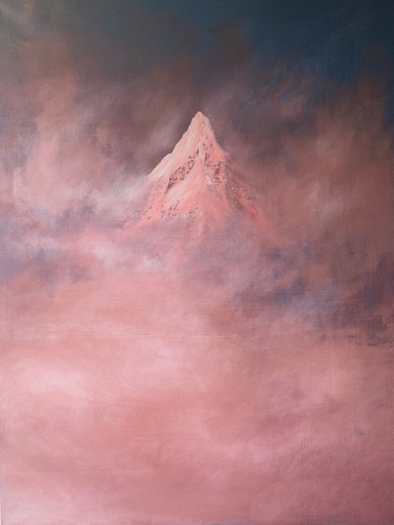 Blush Summit Through the Clouds