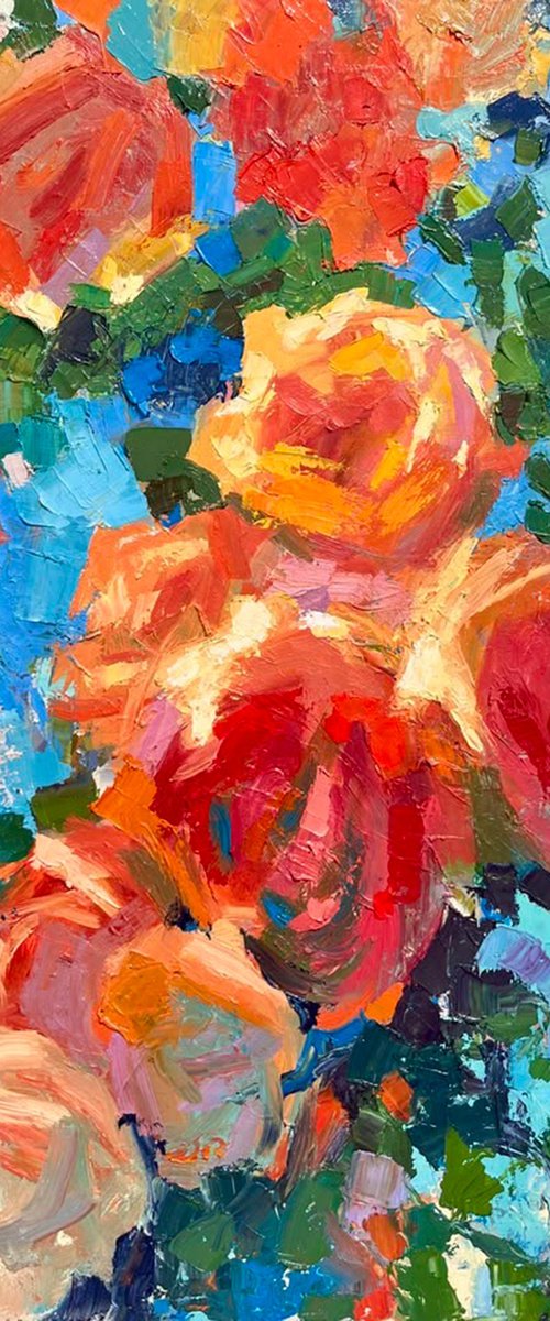 Roses in Turquoise Light by Elena Recondo