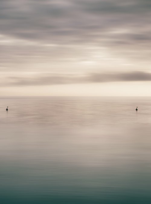 Four buoys at sunset (studio 3) by Karim Carella