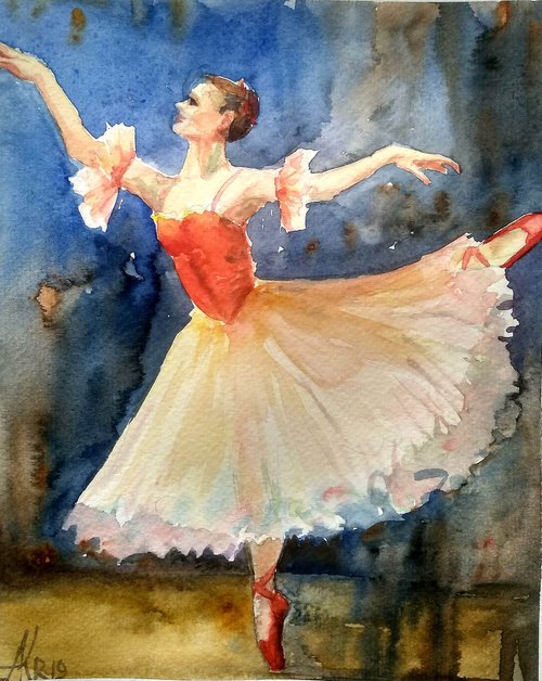The Ballerina in red by Ann Krasikova