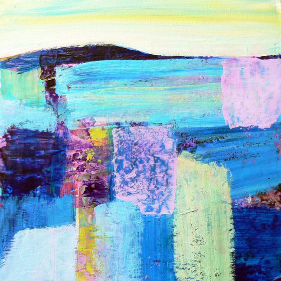 Framed ready to hang original abstract - abstract landscape #8