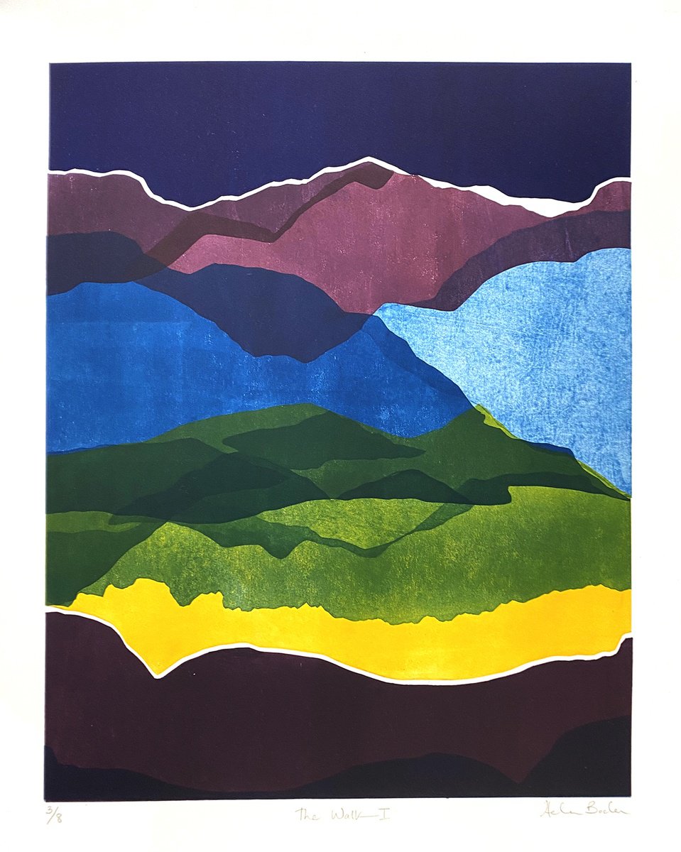 Abstract Landscape Limited Edition Print By Helen Boden, 22 X 28, The Walk I, Original Artwork