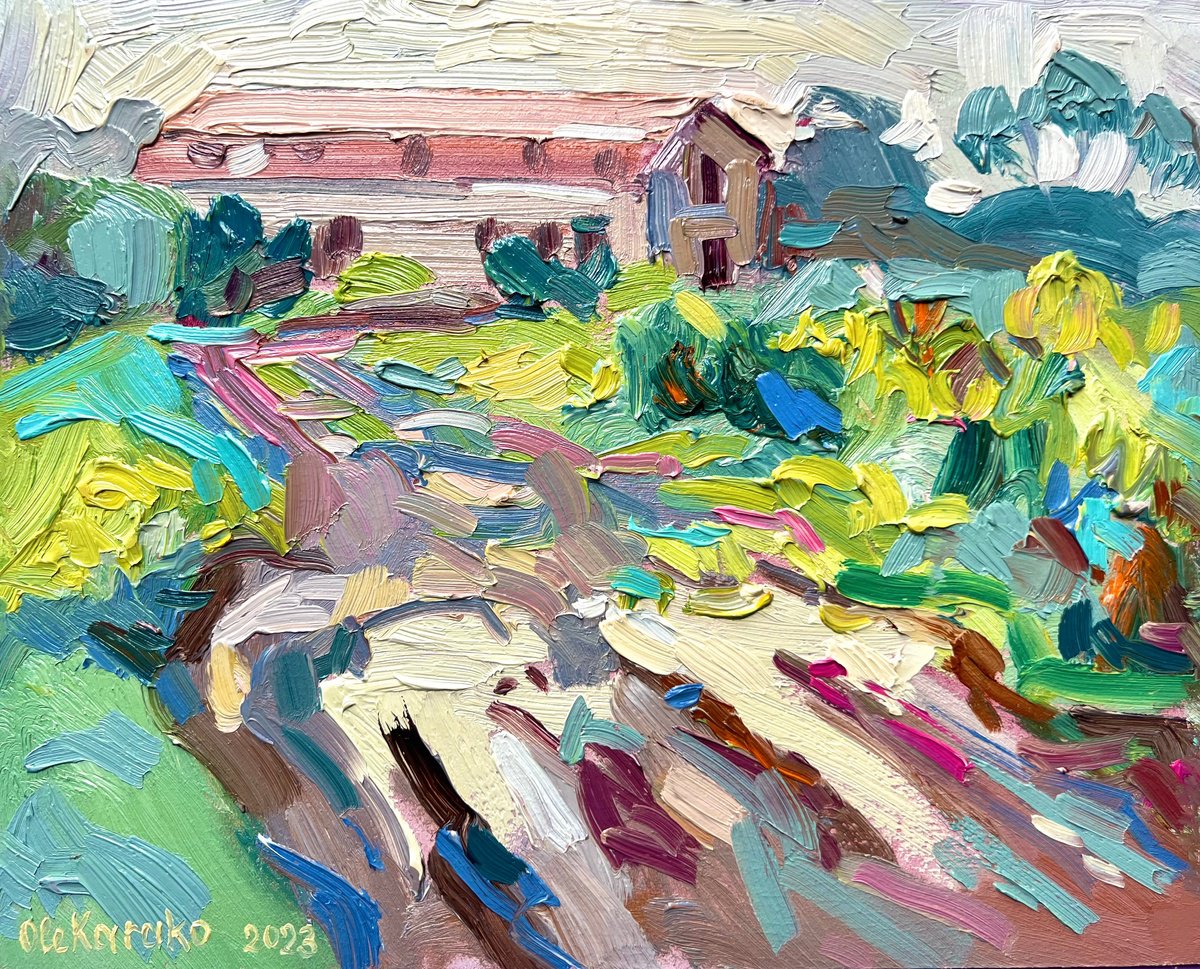 Impressionistic Landscape Oil Painting By Ole Karako, 12 X 9", Buky Canyon 2, Original Artwork