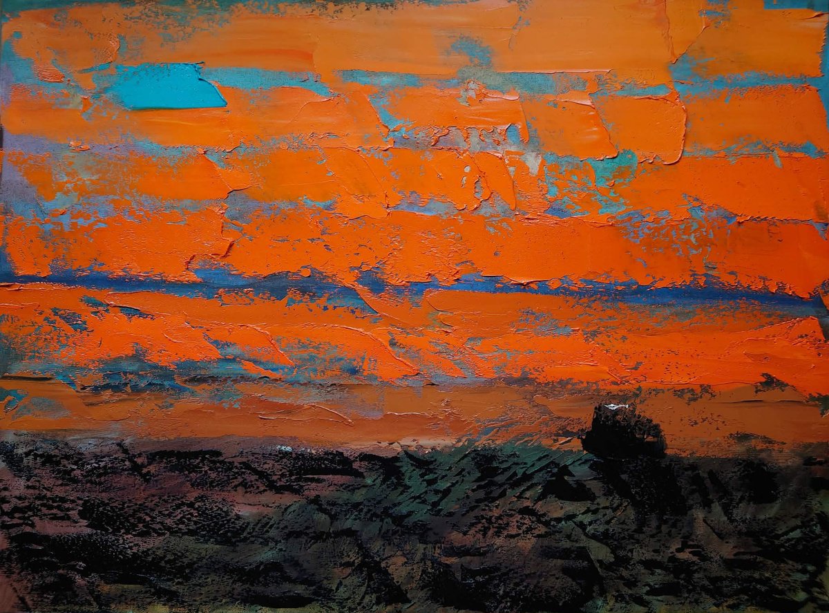 Expressive Oil Painting , The Endless Journey By Dalia Visockaite Kisieliene, 31 X 24, Artwork For Sale On Artfinder