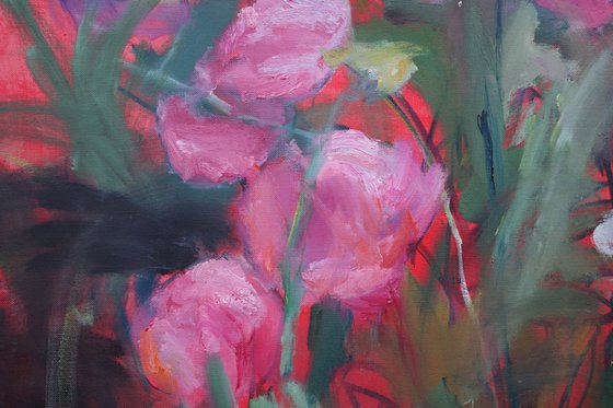 Peonies in red tones