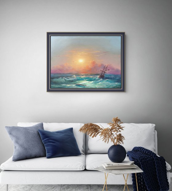 Sunset Over Turbulent Waters