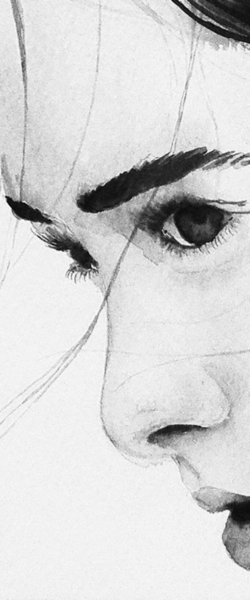 Insecure - Watercolor art by Elina V.G.