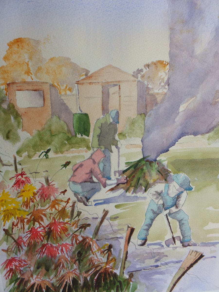 Photorealistic Botanical Watercolour By David Harmer, 16 X 20, Autumn Clearing, Original Artwork