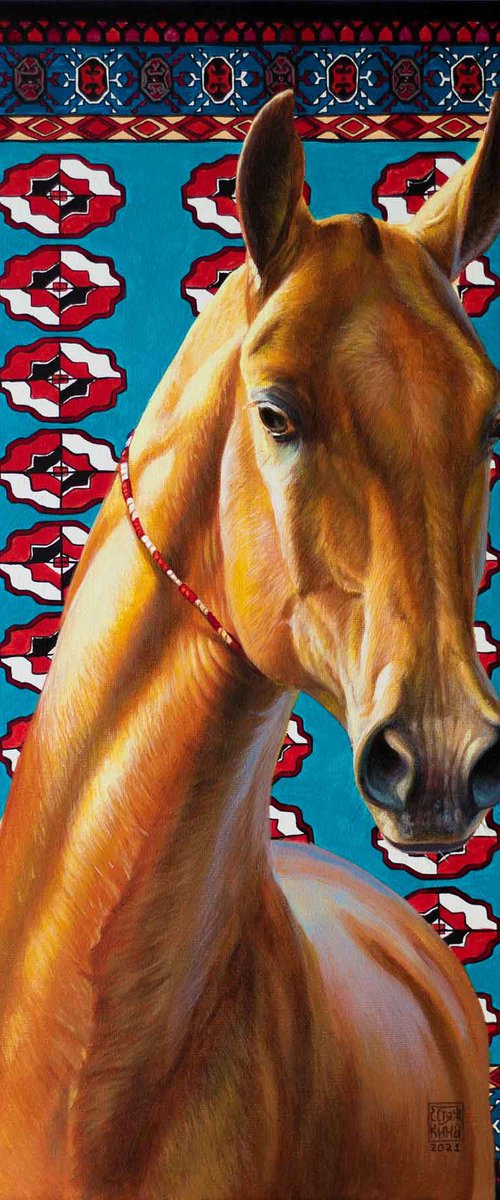 The Gold of Turkmenistan Akhal-Teke Horse by Ekaterina Styazhkina