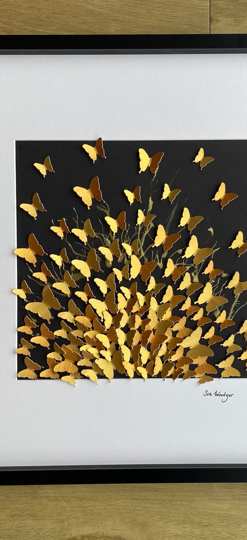 Sunrise - golden butterflies by Sue Woodger