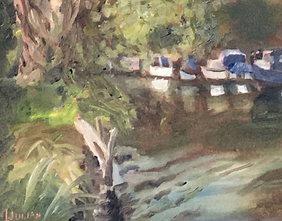 Grove Ferry Moorings - An original painting of this delightful place!