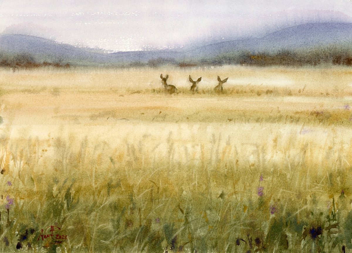 Impressionistic Landscape Watercolour By Tatyana Tokareva, 15 X 11", Before The Storm, 2., Original Artwork