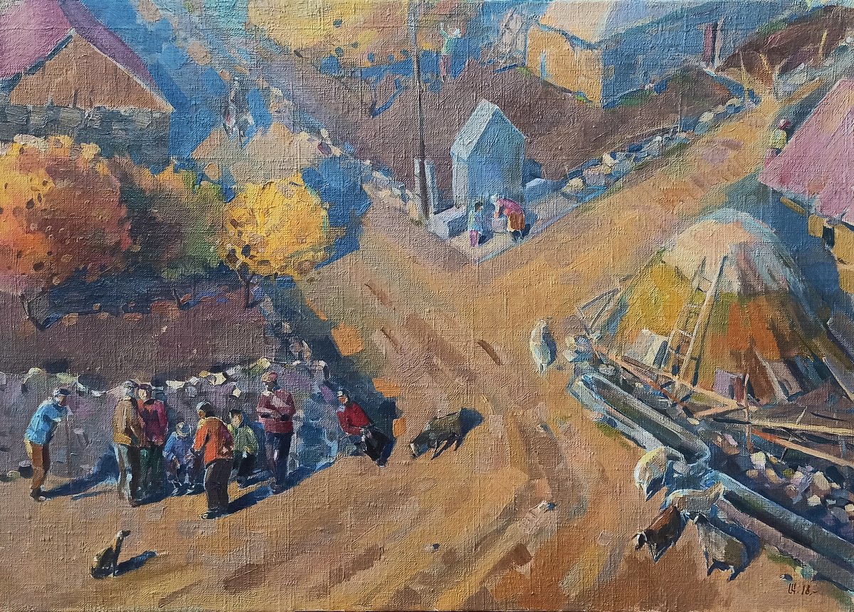 Impressionistic Landscape Oil Painting By Arman Avagyan, 28 X 20, The Heart Of The Countryside, Original Artwork