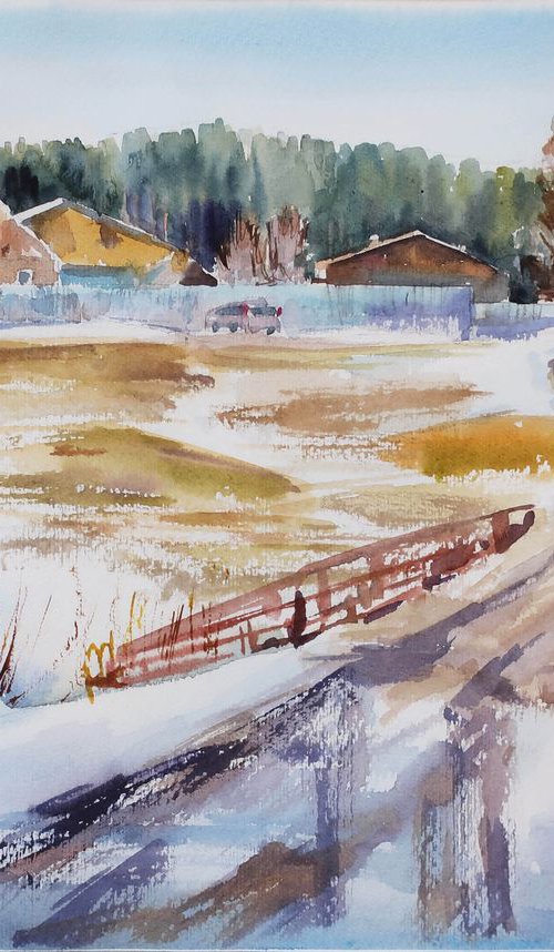 WATERCOLOR PAINTING Early spring by Anna Shchapova