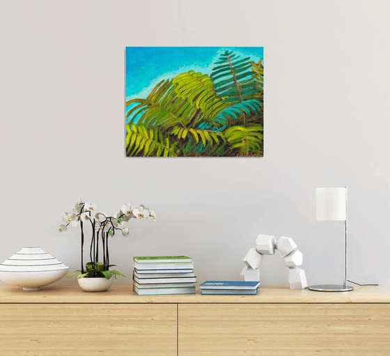 Fern Hedge in Turquoise Sky