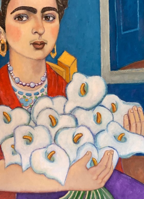 Frida With Flowers