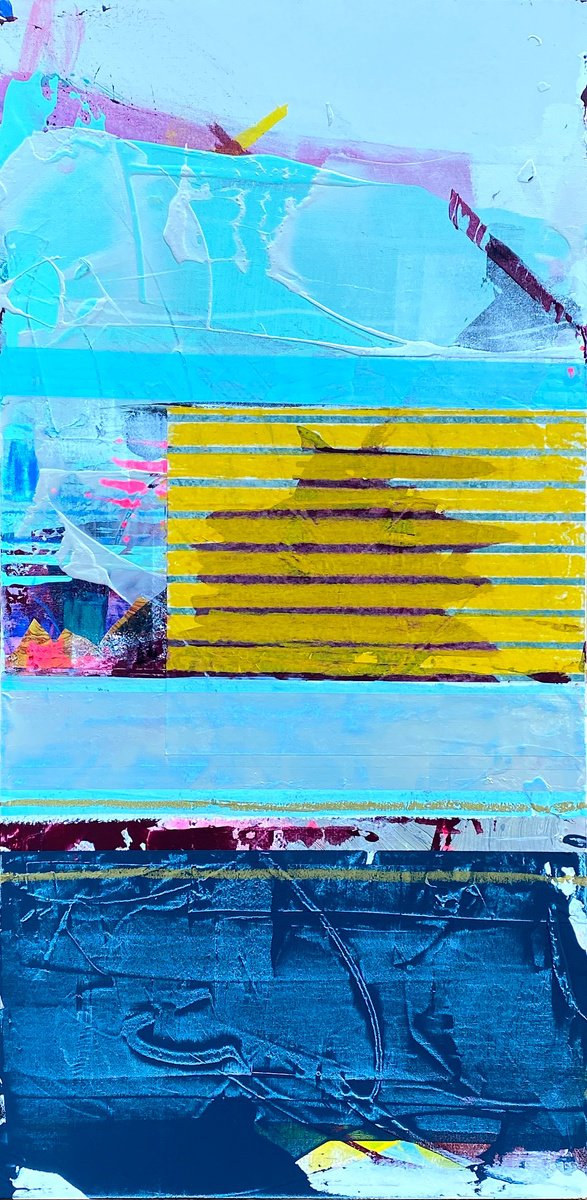 Abstract Acrylic Painting By Jason Forcier, 24 X 48, Hidden Bliss, Original Artwork