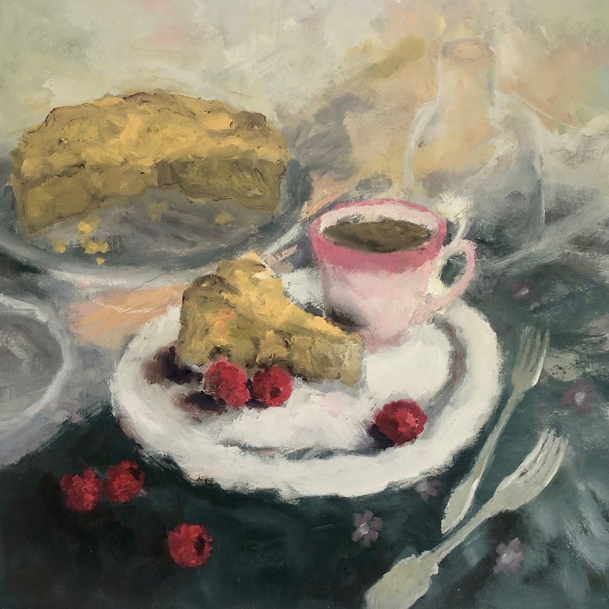 Tea And Cake By Joanna Farrow, 25 X 25, Artwork For Sale On Artfinder