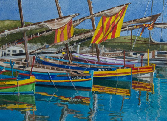 Colourful Boats, Catalonia, Spain