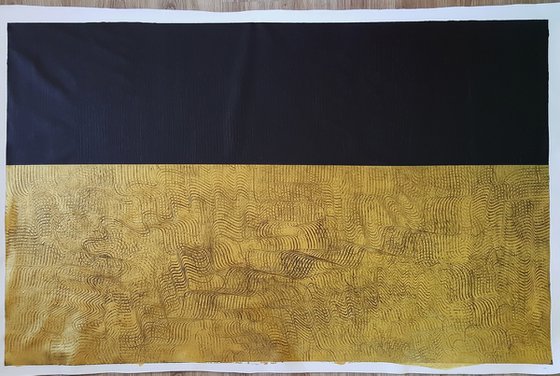 How deep is your love - black and gold textured abstract