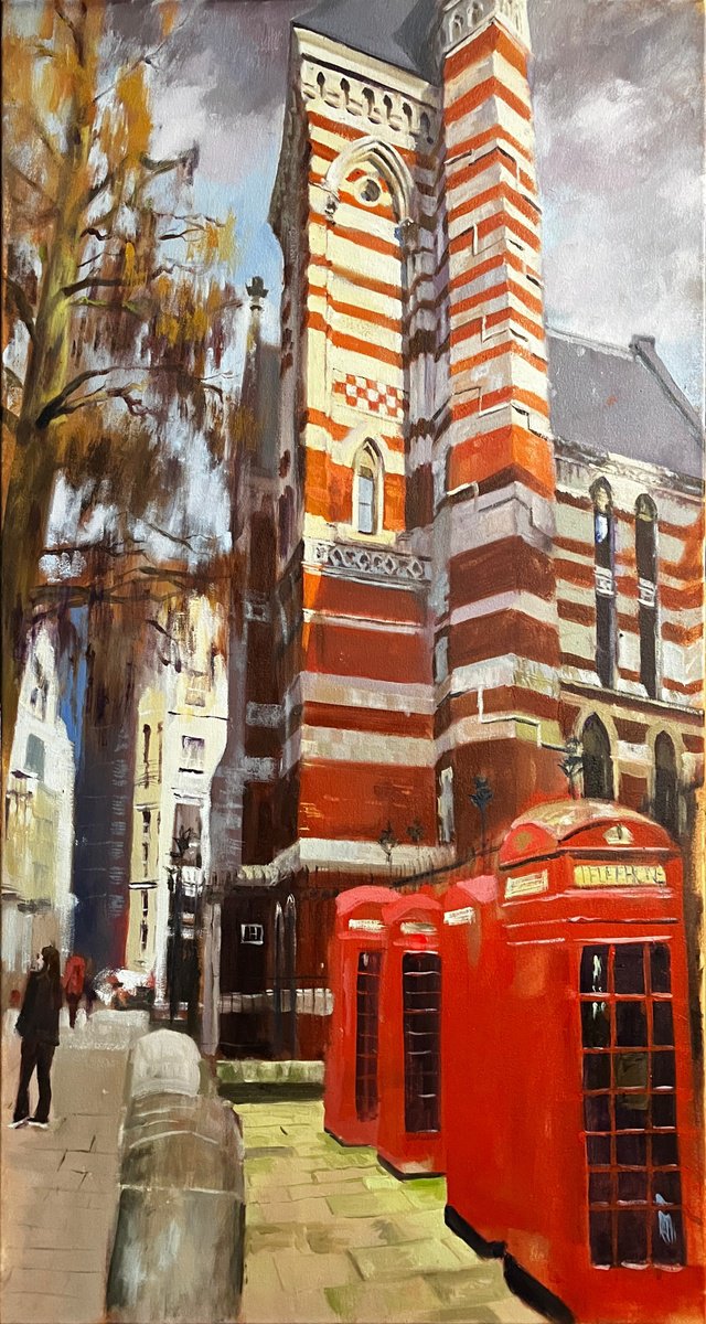 Photorealistic Cityscapes Oil Painting By John Welsh, 9 X 17, Lincoln