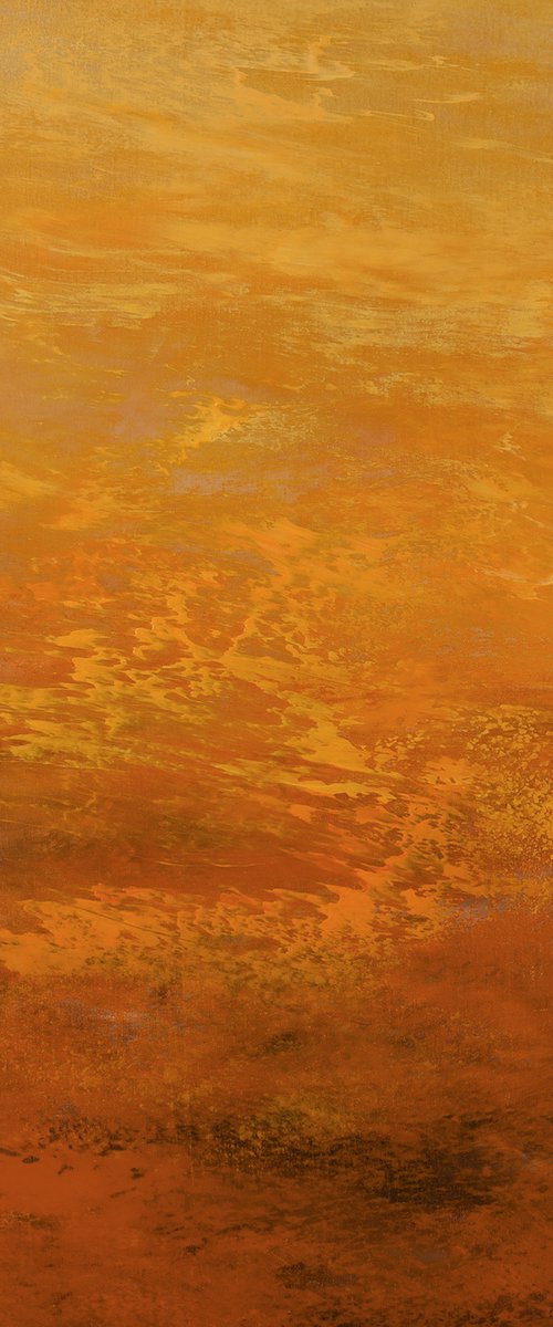 Vibrant Amber - Modern Abstract Expressionist Painting by Suzanne Vaughan