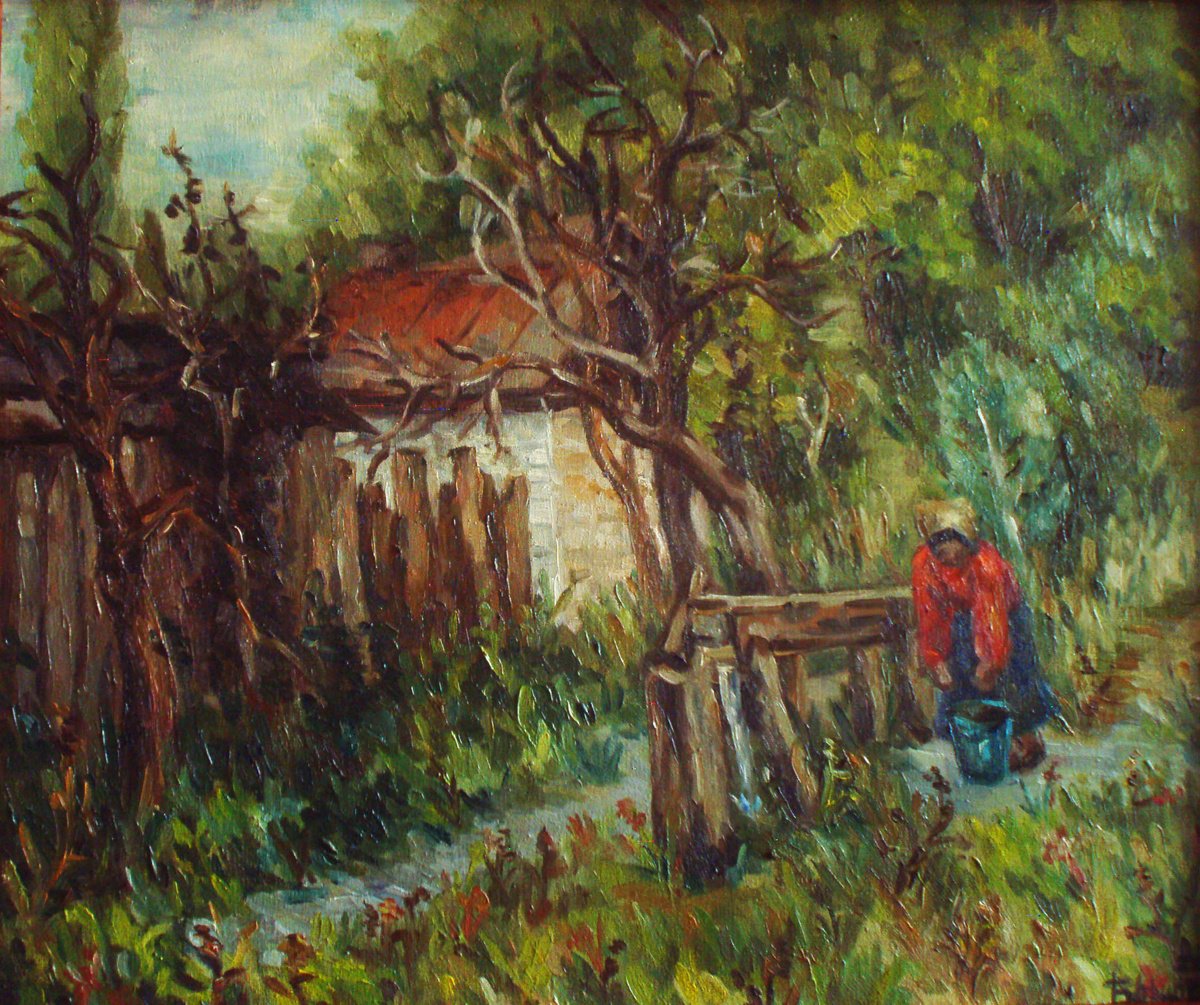 Impressionistic Landscape Oil Painting By Kateryna Bortsova, 24 X 20", Rural Landscape, Original Artwork