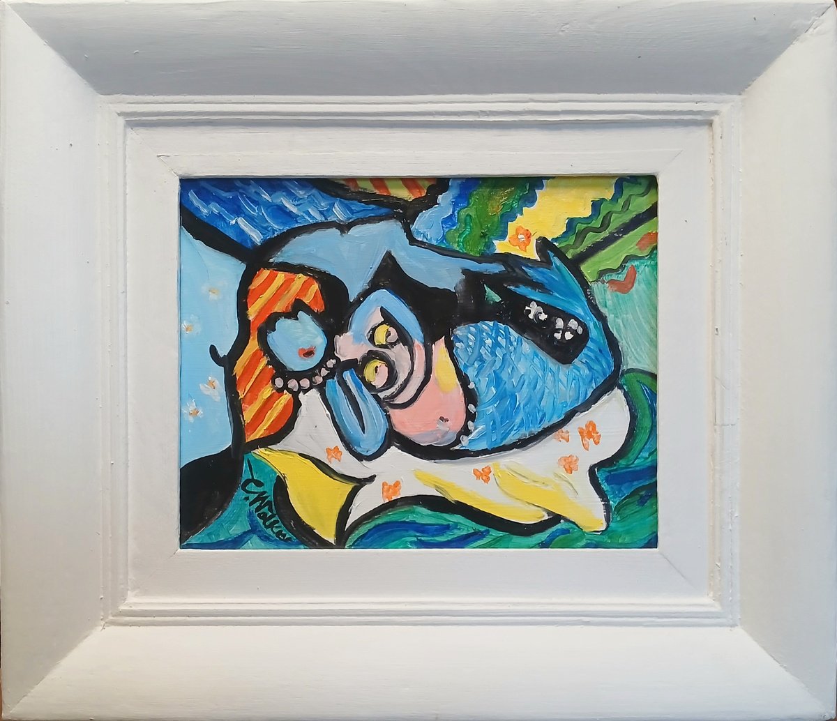 Portrait Oil Painting By Chris Walker, 9 X 8, Catalan Mermaid, Original Artwork