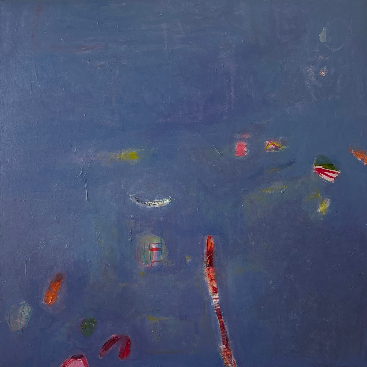 Abstract Acrylic Painting By Pk Roberton, 39 X 39", Wand, Original Artwork