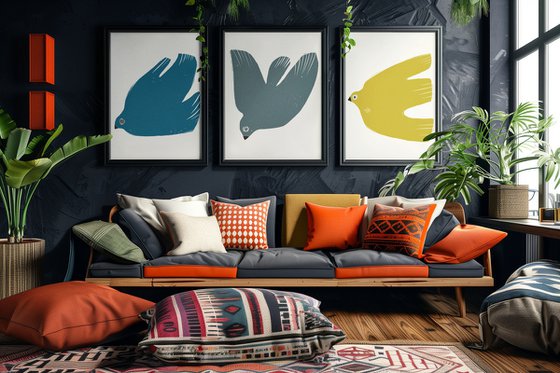 3 BIRDS IN SPRING