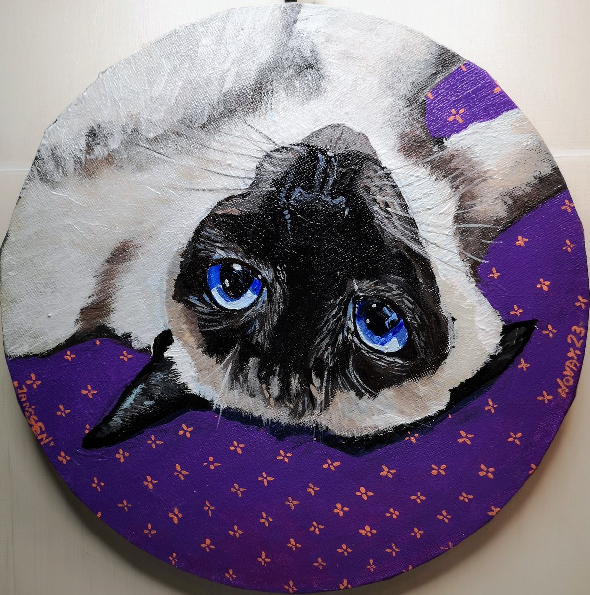 Janssen - Siamese Cat Portrait By Jelena Nova, 10 X 10, Artwork For Sale On Artfinder