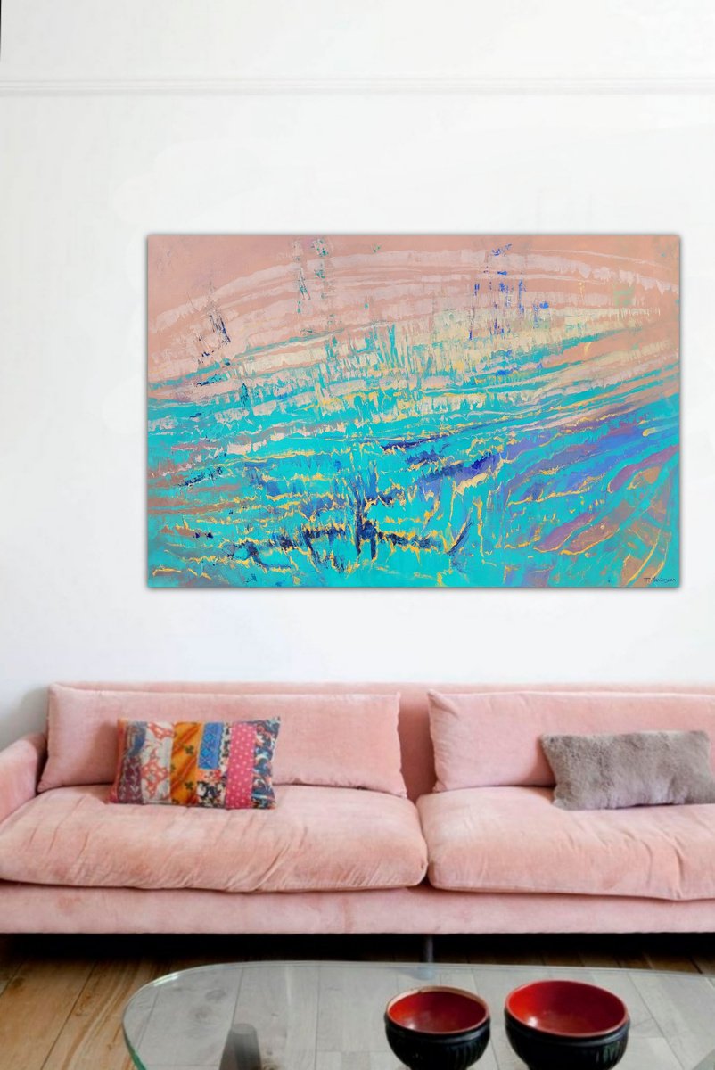 Abstract Oil Painting By Tigran Mamikonyan, 59 X 39", Untitled A3 100X150Cm, Original Artwork