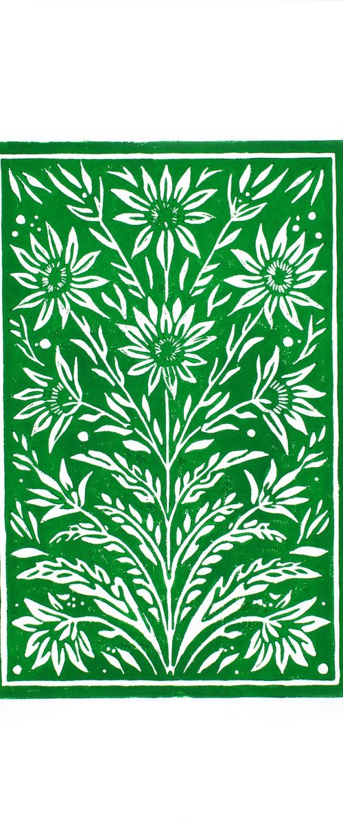 Floral ornament green by Kosta Morr