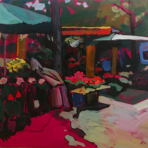 Flower Kiosk by the Metro
