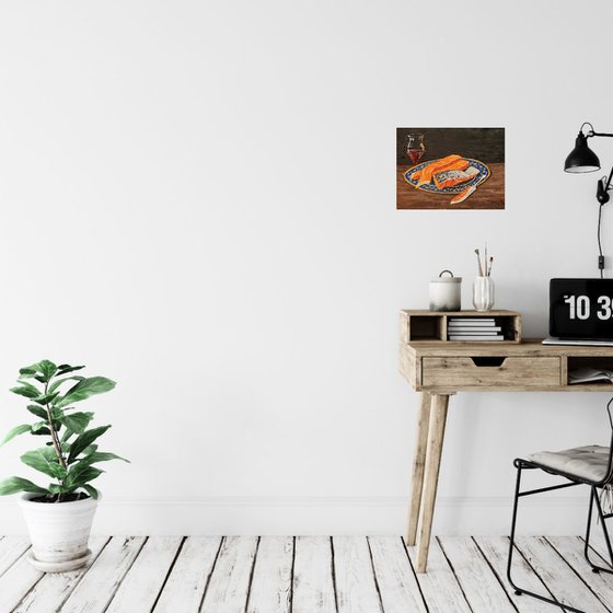 still life: salmon steaks