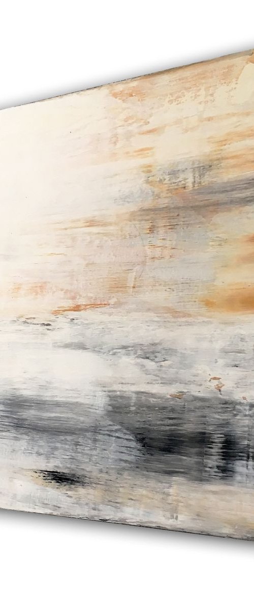 "Whisper" - Original PMS Abstract Acrylic Painting On Reclaimed Wood - 14" x 13.5" by Preston M. Smith (PMS)