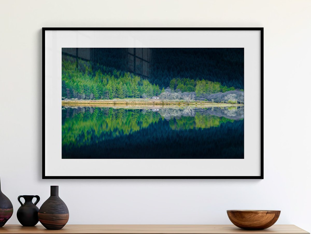 Impressionistic Landscape Photograph By Lynne Douglas, 52 X 36", Tranquility At Loch Eck, Original Artwork