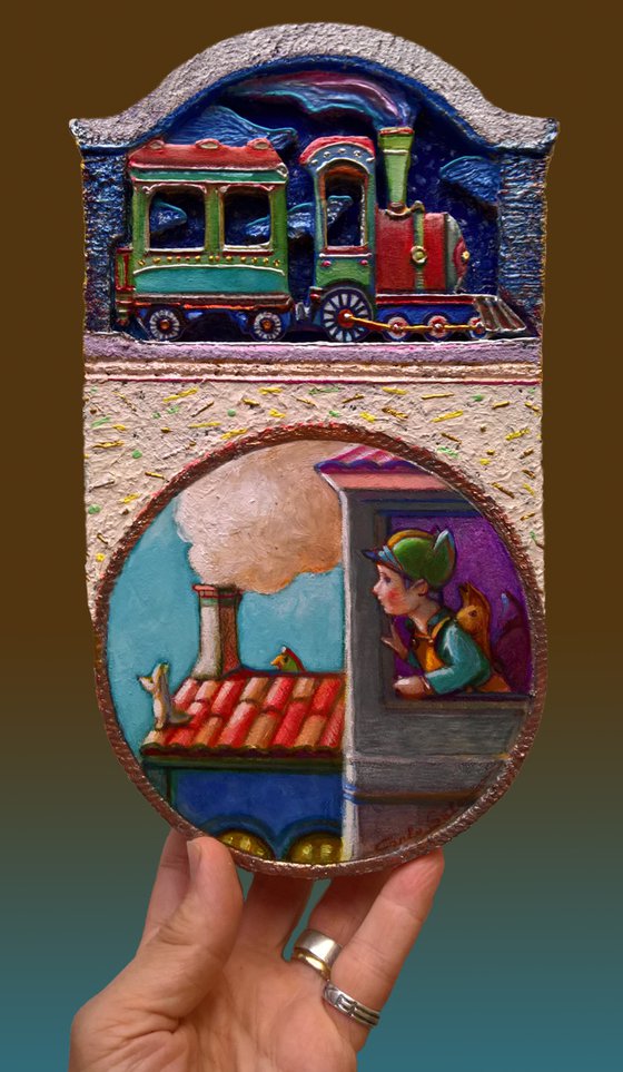 #STAYHOME 8, TRAINS - ( 30 x 17 x 4 cm )