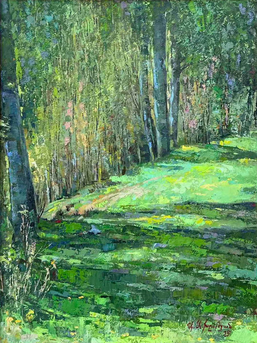 In A Poplar Grove By Aramayis Khlghatyan, 18 X 24, Artwork For Sale On Artfinder