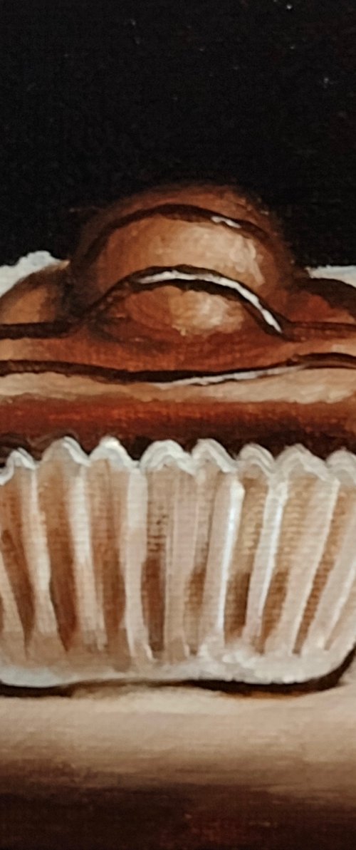 Little chocolate fancie cake still life by Jane Palmer Art